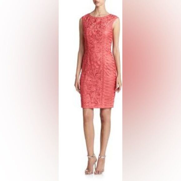 Sue Wong Dresses & Skirts - 🔥SUE WONG nocturne Coral Sleeveless Soutache Embroidered stealth mini Dress sz 8